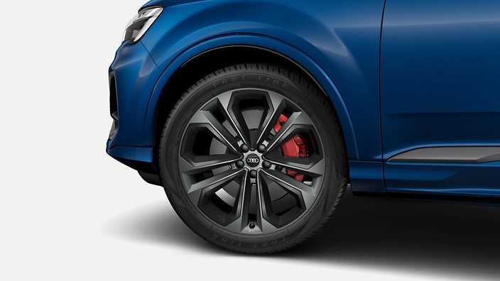 Red brake calipers (front and rear)