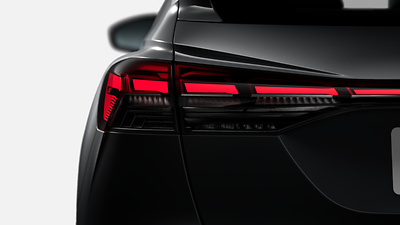 LED rear lights with illuminated light strip, dynamic indicator and dynamic light sequencing