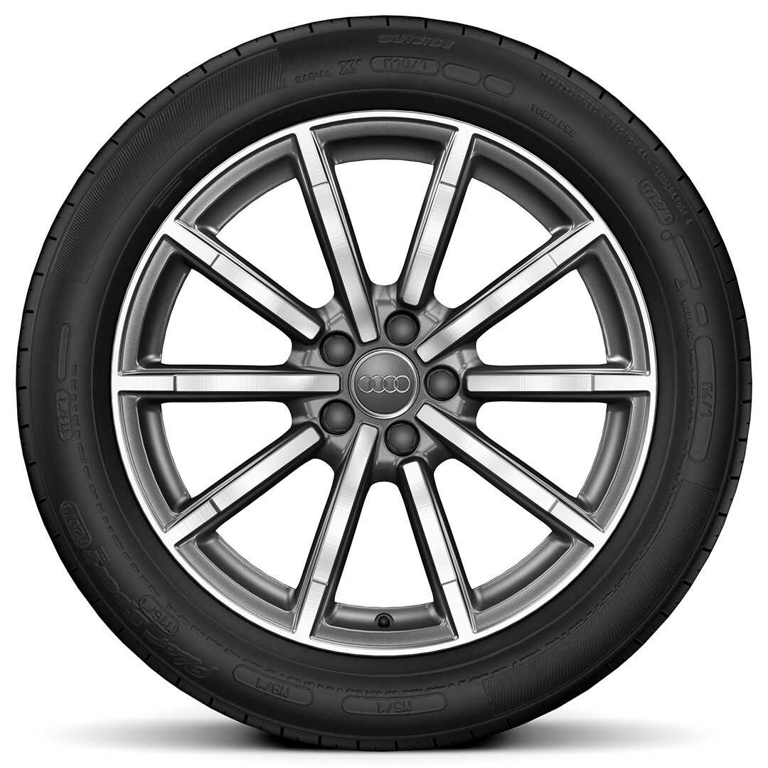 19” x 8.5J ‘10-spoke’ design alloy wheels in matt titanium finish with 255/40 R19 tyres