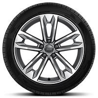18&quot; x 8.5J &apos;5-V-Spoke&apos;design alloy wheels in contrast grey, diamond cut finish with 245/45 R18 tyres
