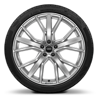 Rodas de alum&iacute;nio fundido Audi Sport em design estrela de 5 raios em V, tamanho 8,5J x 21 com pneus 255/35 R21