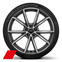 20" Audi Sport V-spoke design, matte titanium wheels, 255/30 R20 performance tires