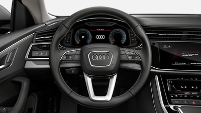 Three-spoke multifunction steering wheel with shift paddles