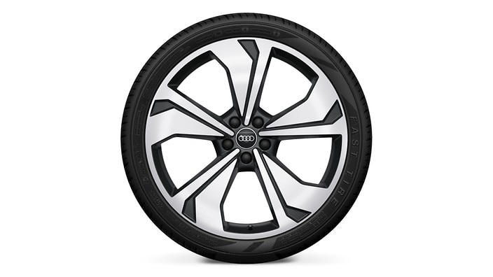 21" 5-arm V style, polished graphite grey wheels