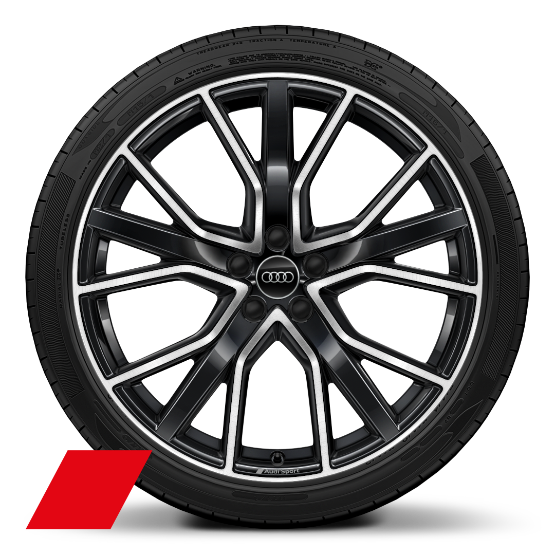 21&quot; x 8.5J &apos;Five V-spoke star&apos; design in gloss anthracite black, diamond cut alloy wheels with 255/35 R21 tyres
