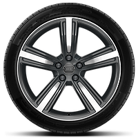 Rodas alum.fund. em design de 5 bra&ccedil;os, Cinza Contraste, parcialmente polidas, tamanho 9J x 19 com pneus 255/45 R19