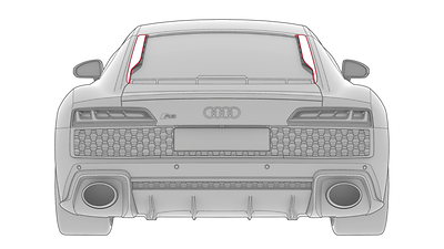 Wloty powietrza przy tylnej szybie w wybranym kolorze matowym Audi exclusive