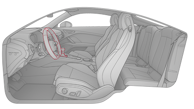 Elementos de mando en Alcantara/cuero con aro del volante con marca de 12 horas en color Audi exclusive