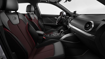 S line interior with sports seats in Black/Red fabric/leather combination