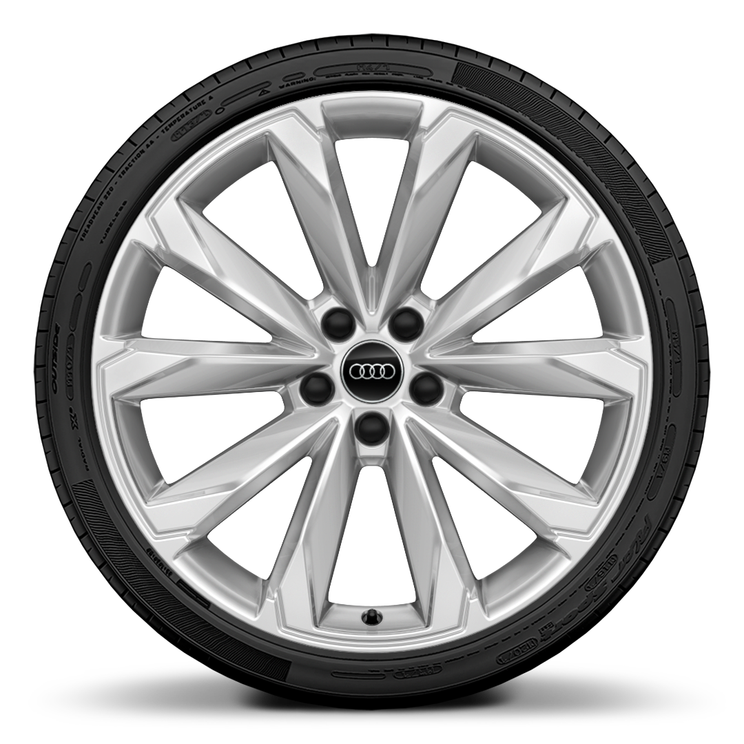 20" 10-V-spoke design wheels, platinum gray finish