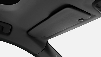 Sun visor on driver and front passenger seat