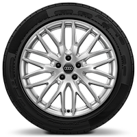 Rodas de alum&iacute;nio fundido Audi Sport em design de 10 raios Y, tamanho 8J x 19 com pneus 235/40 R19