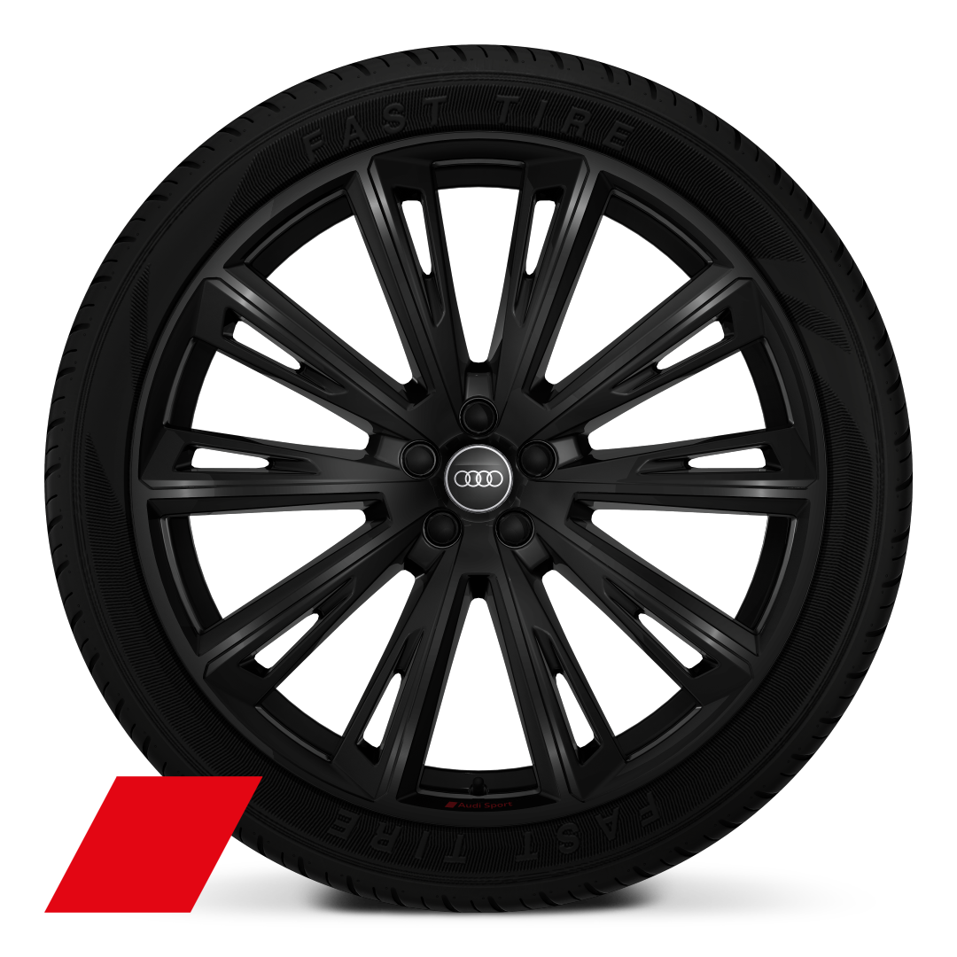 Audi sport wheels, 10-spoke trapezoidal style, black, 10.0J x 23, 285/35 R23 tyres