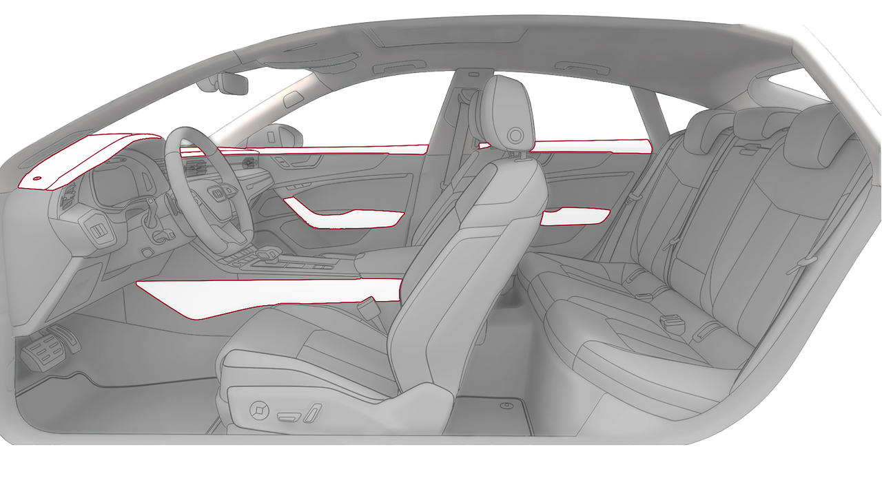 Elementos interiores superiores e inferiores em couro, Audi exclusive