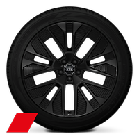 Audi Sport-felger i 5-arms aero-strukturdesign, sort metallic, dimensjon 9,5 J x 21 med 265/45 R 21 dekk