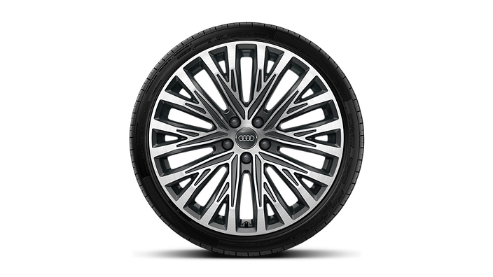 20" 20-spoke-structure design, gray/polished finish wheels