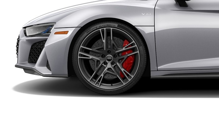 Red brake calipers for ceramic brakes