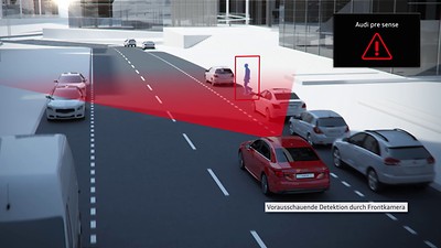 Audi pre sense front con sistema protezione pedoni