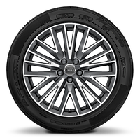 Jantes en aluminium coul&eacute; 7 x 19 &agrave; 20 branches V design, gris contrastant, pneus 235/50 R19