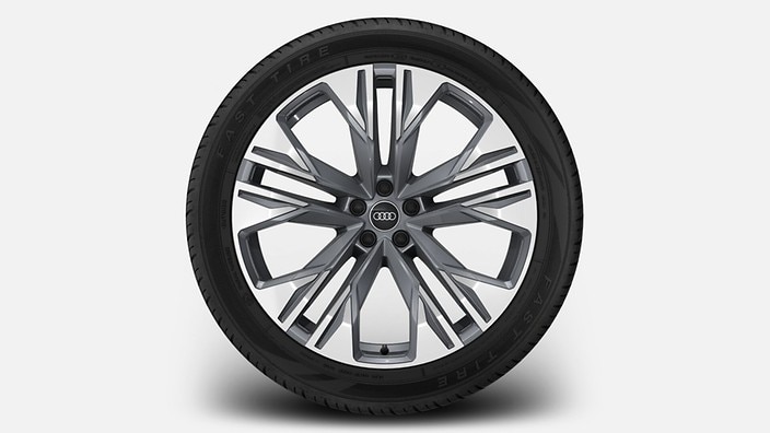 22" 5 double arm design, graphite grey wheel
