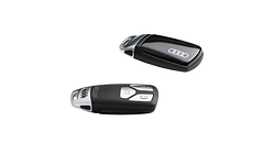 Key cover myth black, with Audi rings, for keys with chrome clip