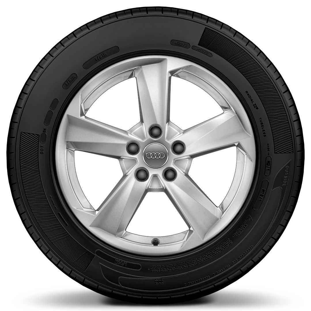 Rodas de alum&iacute;nio fundido em design estrela de 5 bra&ccedil;os, tamanho 7J x 17 com pneus 215/55 R17