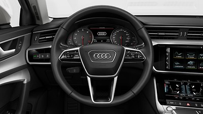 Heated, leather-wrapped, 3-spoke multifunction steering wheel with shift paddles