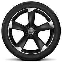 20” x 8.5J ‘5-arm Rotor’ design matt black finish alloy wheels with 255/35 R20 tyres