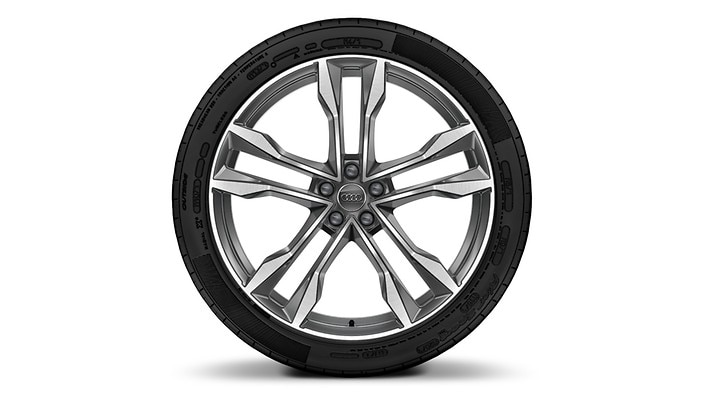 22" 5-twin-V-spoke design bi-color wheels