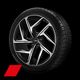 Räder Audi Sport, 5-Y-Speichen-Dynamik, schwarz metallic, glanzgedreht, 9,0J|10,0Jx21, Reifen 255/45|285/40 R21
