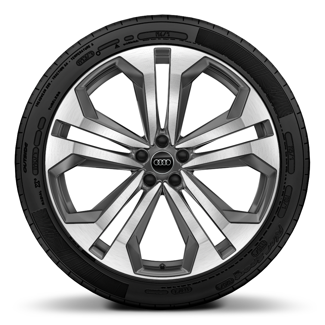 22” x 10.0J &apos;5-parallel-spoke&apos;  design alloy wheels, in contrasting grey with gloss turned finish, with 285/40 R 22 tyres