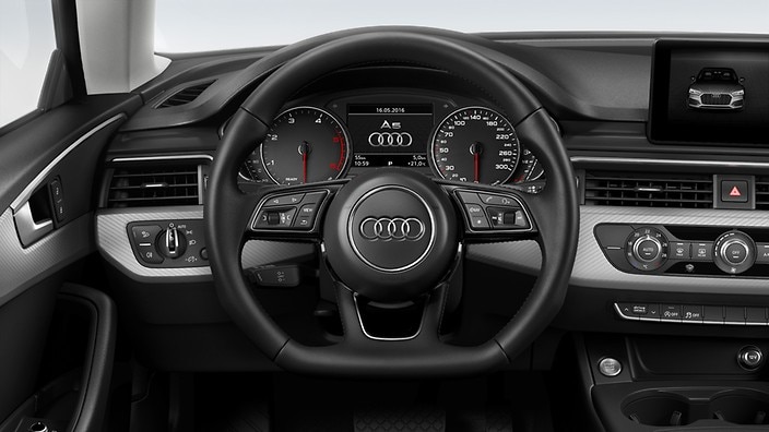 3-Spoke multifunction flat bottom leather steering wheel