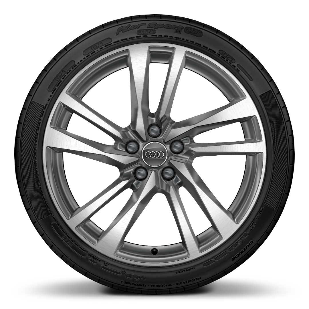 19&quot; x 8.5J &apos;5-twin spoke&apos; design alloy wheels, contrasting grey, partly polished with 255/35 tyres