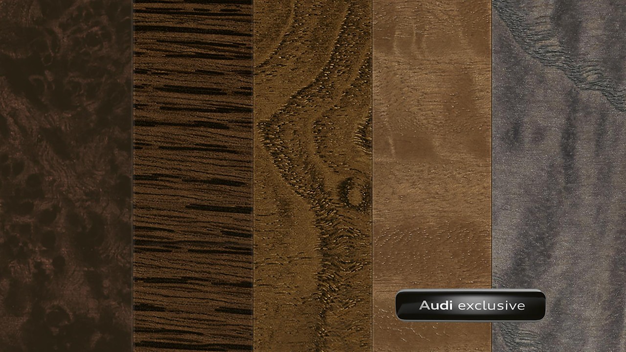 Encarts décoratifs Audi exclusive en bois de myrte brun ou chêne sepia