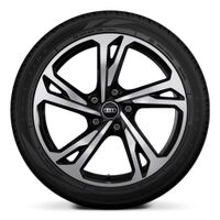 Wheels, 5-twin-spoke offset, black, glossy finish