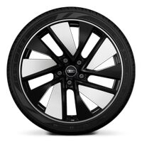 Wheels, 5-W-spoke "Aero" style, Graphite Gray, diamond-turned