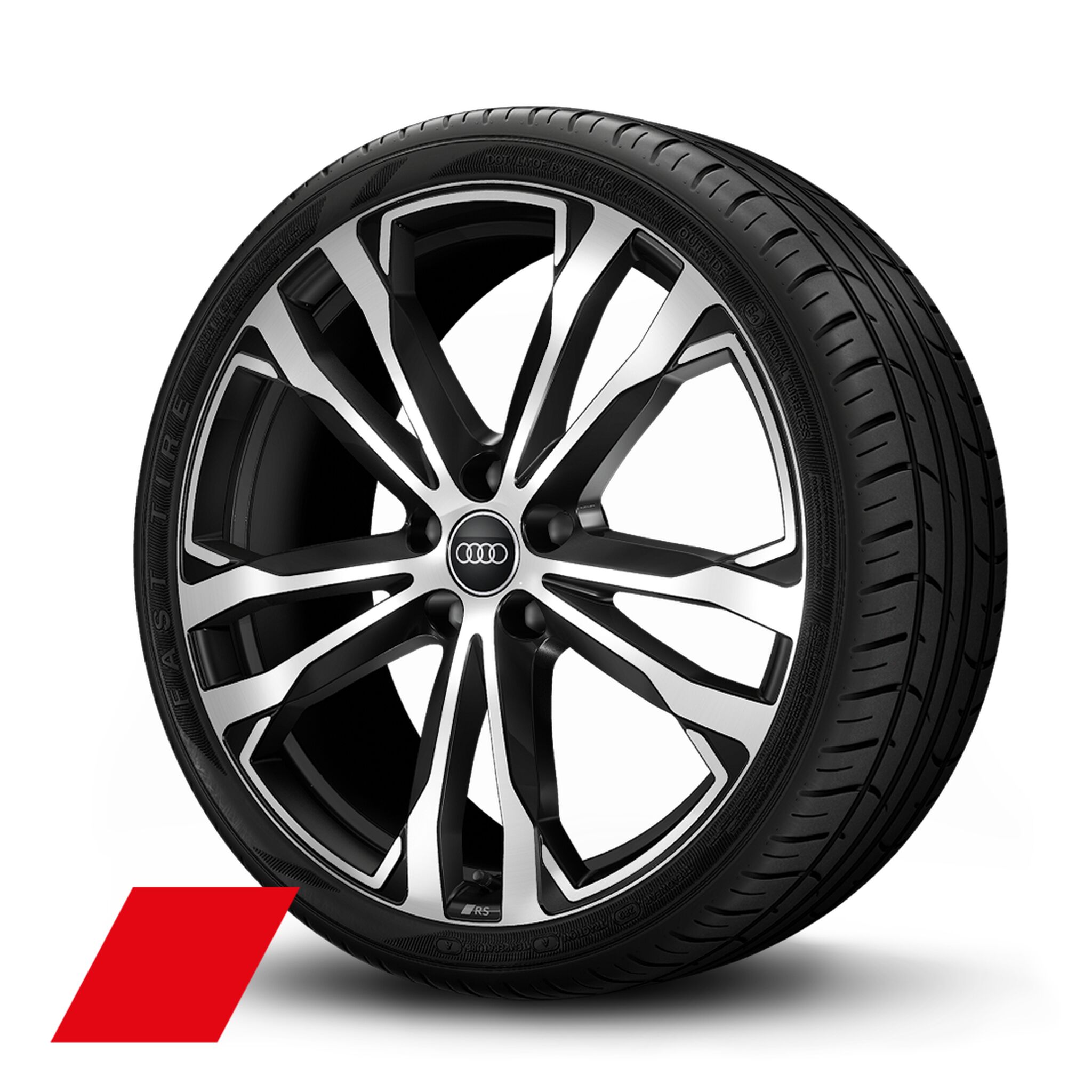 Audi Sport wheels, 5-twin spokes, black metallic, high-sheen, 8.5Jx20, tyres 245/35 R20