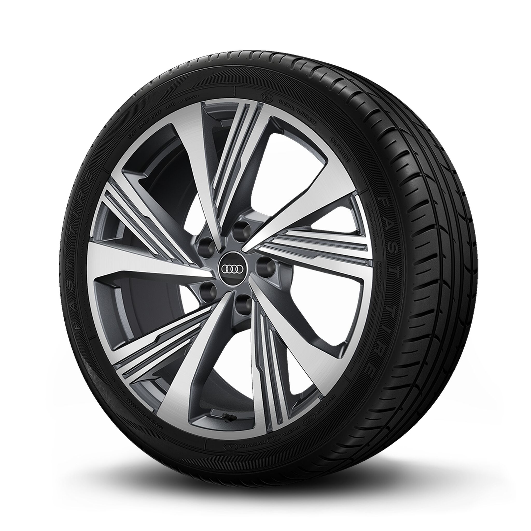 Wheels, 5 V-spoke structure, graphite gray, high-sheen, 9.0J|10.0Jx21, tires 255/45|285/40 R21