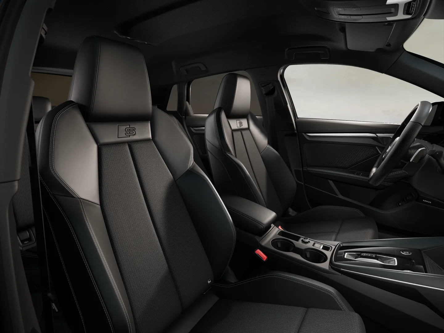 Zdjęcie&nbsp;Audi A3 Sportback TFSI e&nbsp;S line TFSI e 200 kW S tronic&nbsp;– Ujęcie: przednie fotele