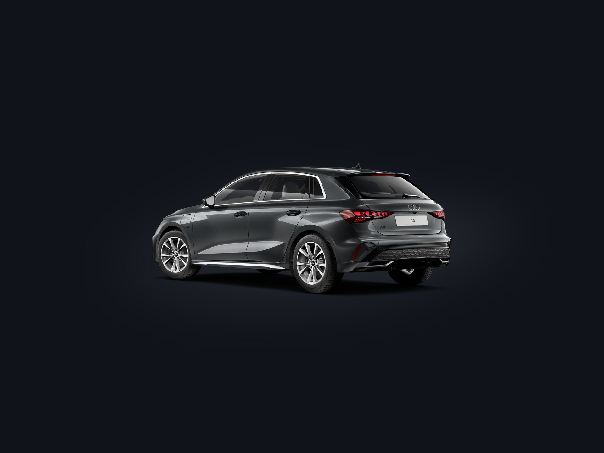 De vernieuwde  A3 Sportback e-hybrid 3/4 rear
