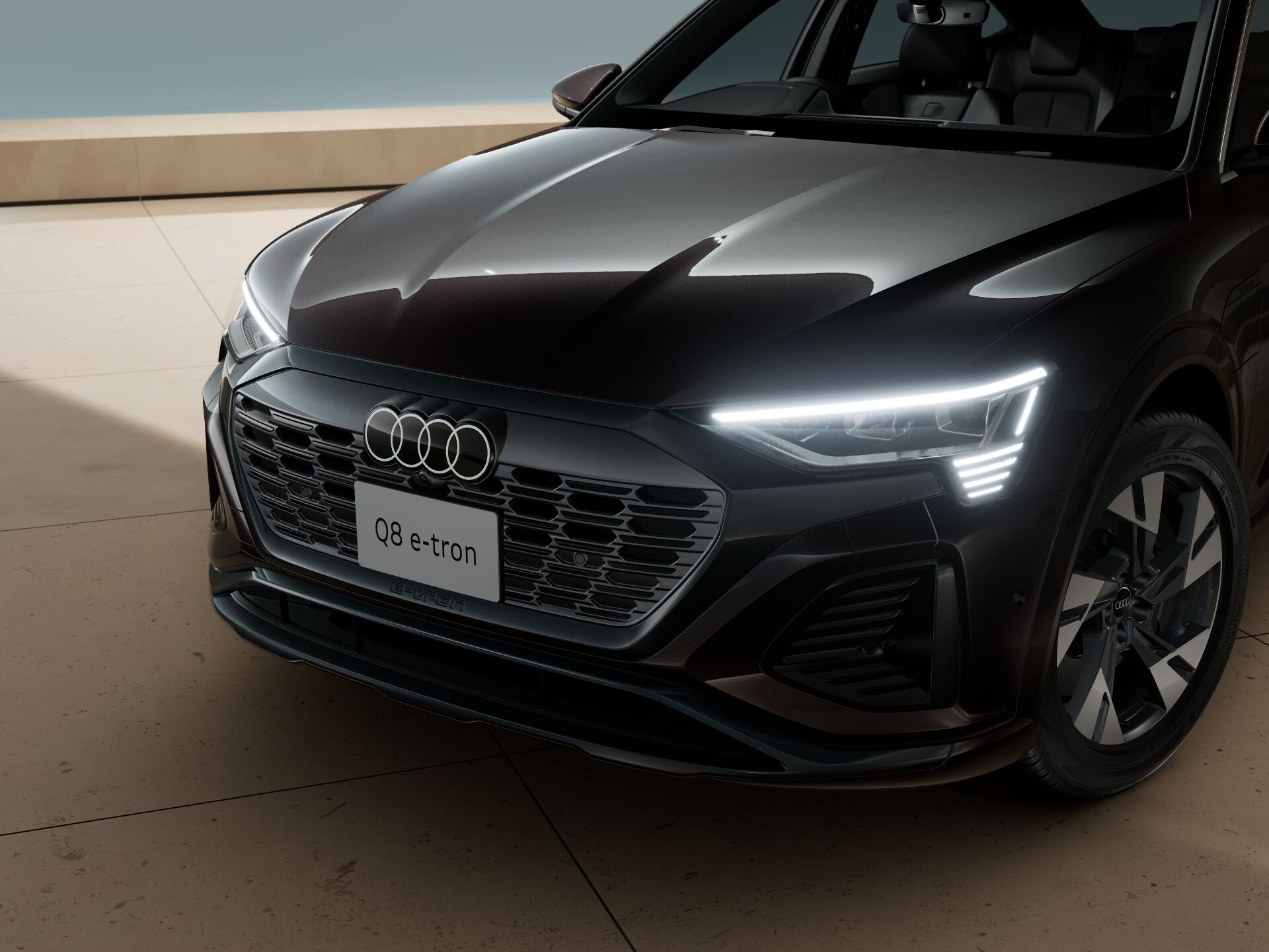 【美品 AUDI アウディ Q8 e-tron 純正 21インチ ブラック4本】 アウディ Q8スポーツバックe-tron 55 クワトロ Sライン 4WD（価格:658