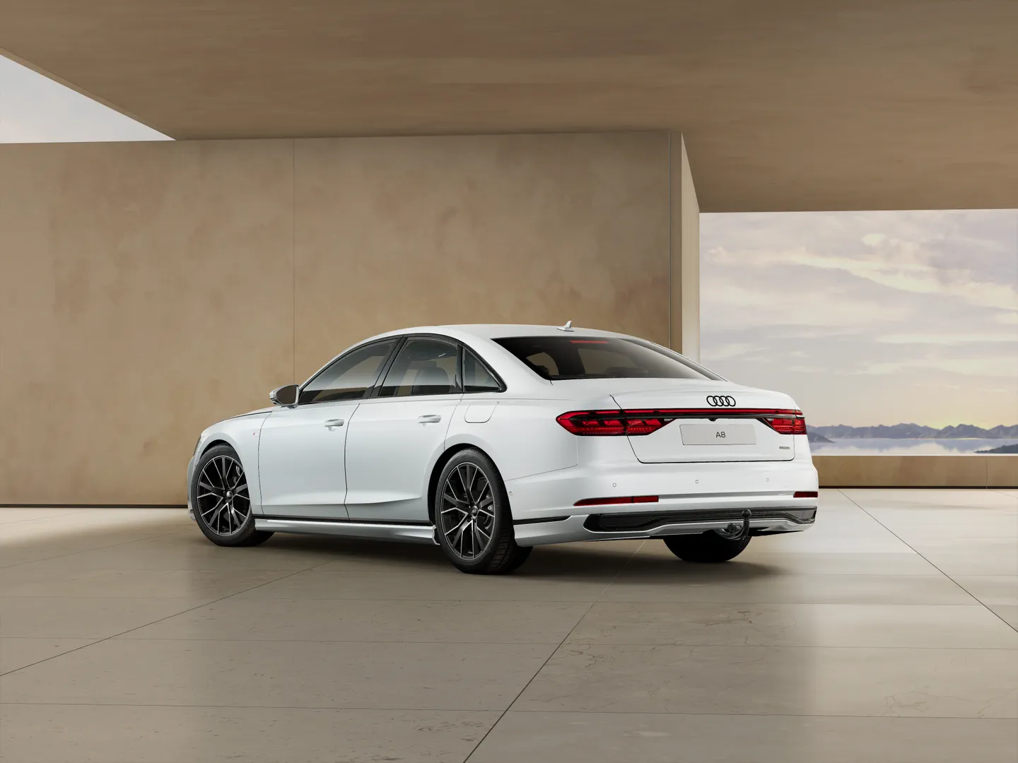 Zdjęcie&nbsp;Audi A8 TFSI e&nbsp;60 TFSI e quattro 340(462) kW(KM) tiptronic&nbsp;– Ujęcie: tył 3/4