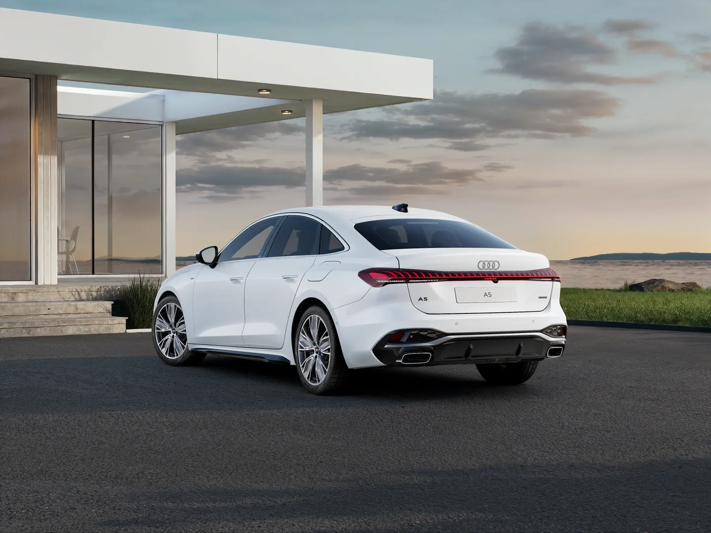 Zdjęcie&nbsp;Audi A5 Sedan e-hybrid&nbsp;e-hybrid quattro 220 kW S tronic&nbsp;– Ujęcie: tył 3/4