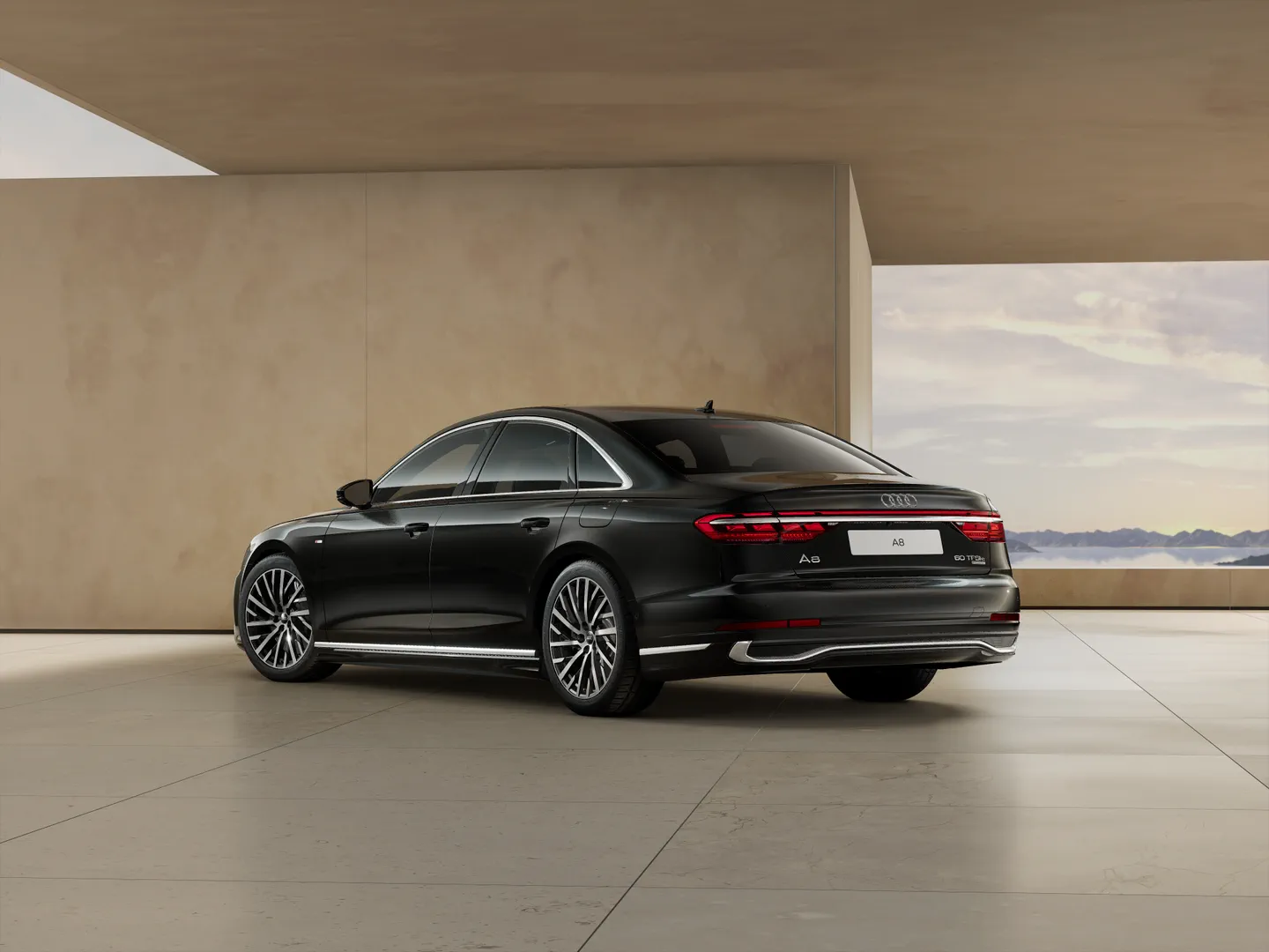 Zdjęcie&nbsp;Audi A8 TFSI e&nbsp;60 TFSI e quattro 340(462) kW(KM) tiptronic&nbsp;– Ujęcie: tył 3/4