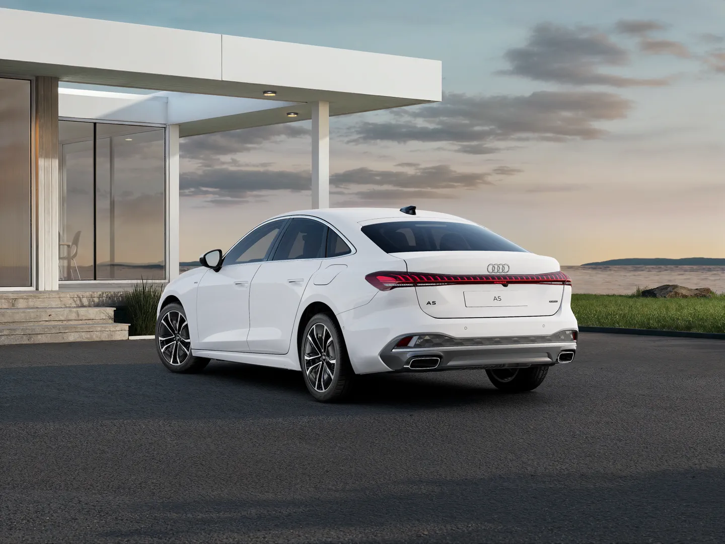 Zdjęcie&nbsp;Audi A5 Sedan e-hybrid&nbsp;e-hybrid quattro 220 kW S tronic&nbsp;– Ujęcie: tył 3/4